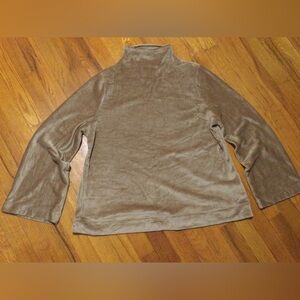 Gently Worn Lane Bryant Tan Long Bell Sleeve Mock Turtleneck Top